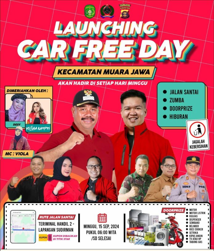 Perdana Car Free Day di Muara Jawa, Wabup Kukar Ajar Masyarakat Budayakan Berolahraga