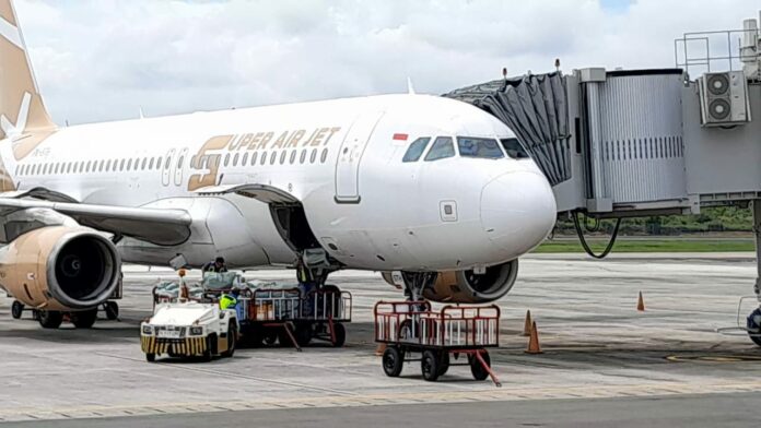 Ilustrasi pesawat milik Lion Air Group, Super Air Jet. (Ade)