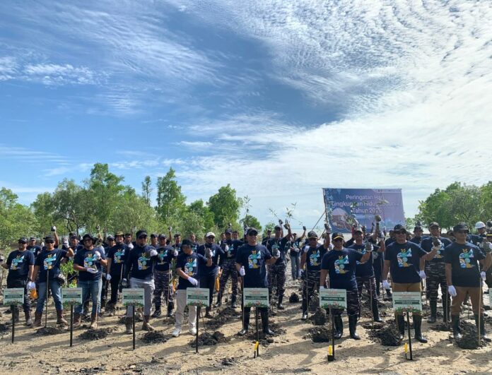 Pertamina dan TNI AL Tanam 1.000 Bibit Mangrove di Pesisir Tarakan